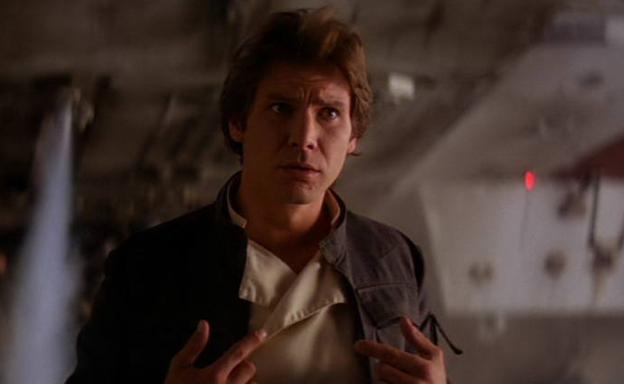 Harrison Ford, en una escena de 'El imperio contraataca' con la chaqueta a subasta.