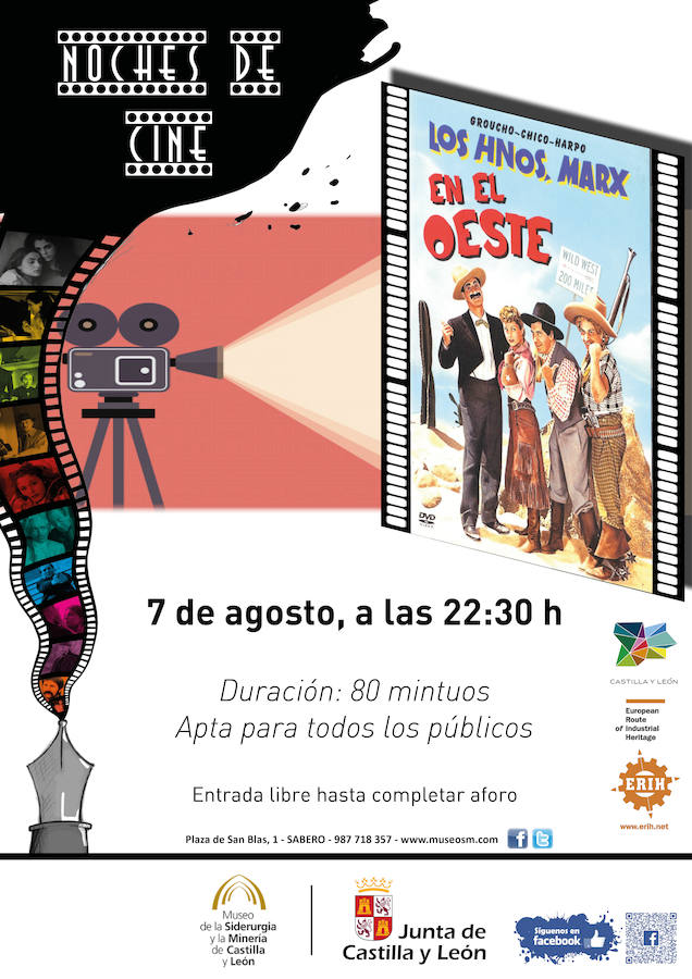 Sabero proyectará la película cómica 'Los hermanos Marx en el oeste' del ciclo 'Noches de cine'