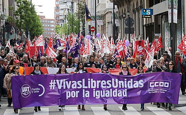 Manifestación del Primero de Mayo en Valladolid. 