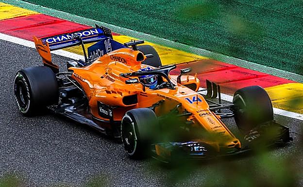 Fernando Alonso, en el circuito de Spa. 