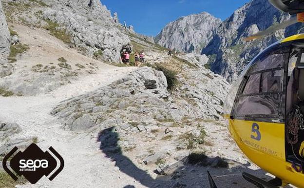 Rescate de la mujer en la Ruta del Cares. 