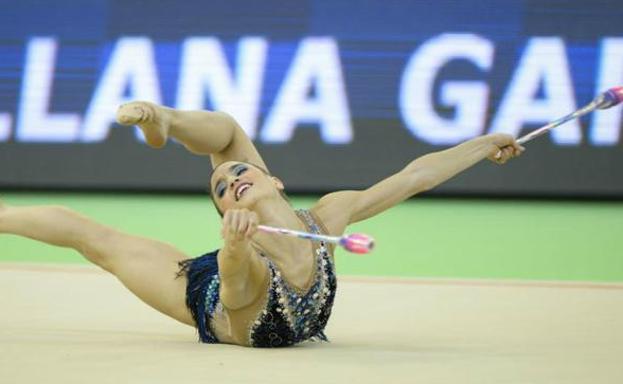 Sara Llana, durante una competición.