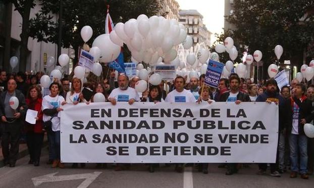 Manifestación en defensa de la sanidad pública en Ponferrada.