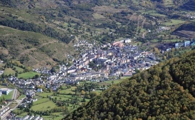 Vista aérea de Villablino. 