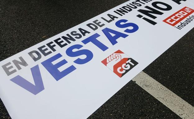 Cartel de una manifestación en defensa de Vestas.