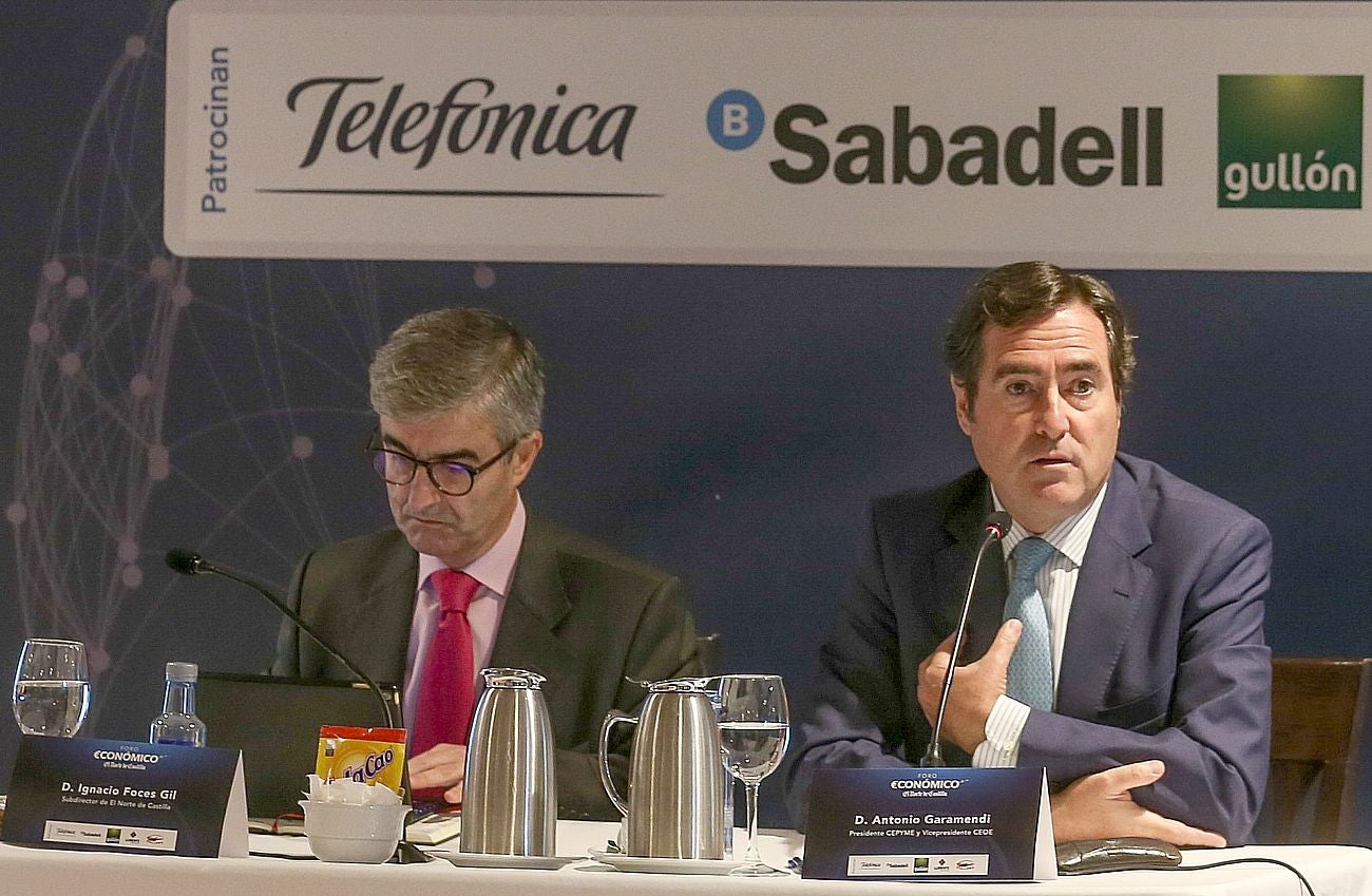 El presidente de Cepyme y vicepresidente de la CPOE, Antonio Garamendi, interviene en el 'Foro sobre las empresas españolas en el entorno económico actual' que organiza El Norte de Castilla.