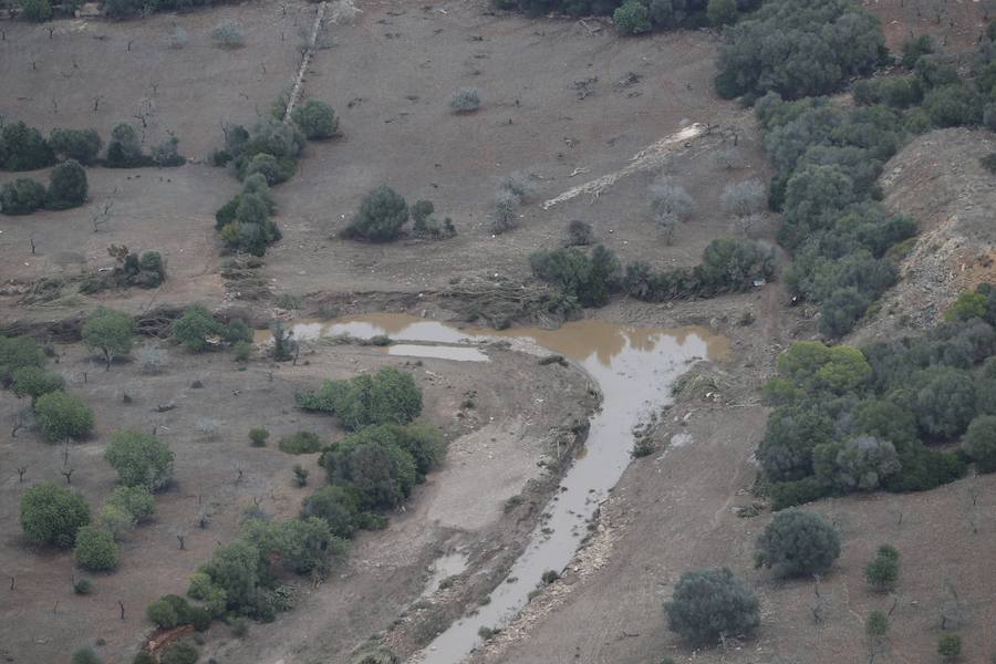 Los efectivos de la UME colaboran en las tareas de recuperación de las zonas afectadas por las inundaciones de Mallorca