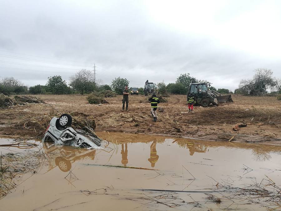 Los efectivos de la UME colaboran en las tareas de recuperación de las zonas afectadas por las inundaciones de Mallorca