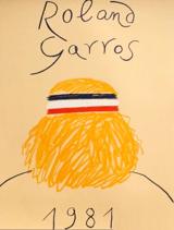 Imagen del cartel realizado por Eduardo Arroyo para Roland Garros en 1981.