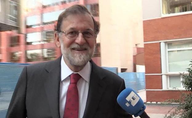Rajoy, a su llegada al Registro Mercantil de Madrid. 