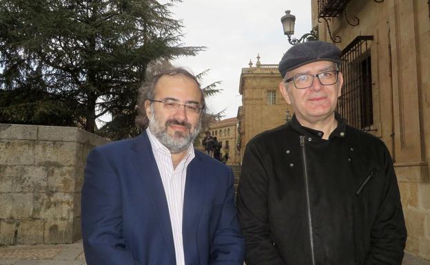 Los conferenciantes Alfredo Pérez Alencart y Juan Carlos Martin.