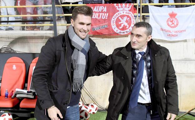 Víctor Cea, momentos antes del partido.