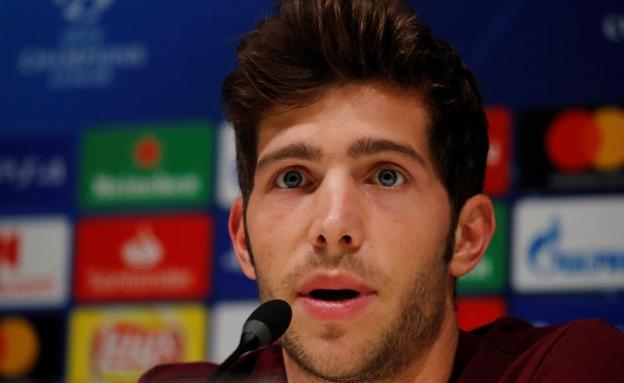 Sergi Roberto en rueda de prensa