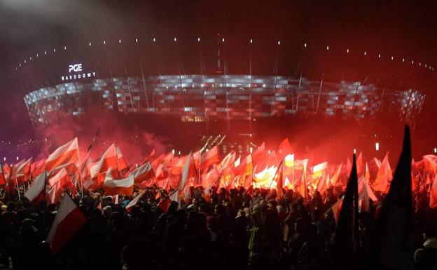 Marcha por la Independencia en Varsovia. 