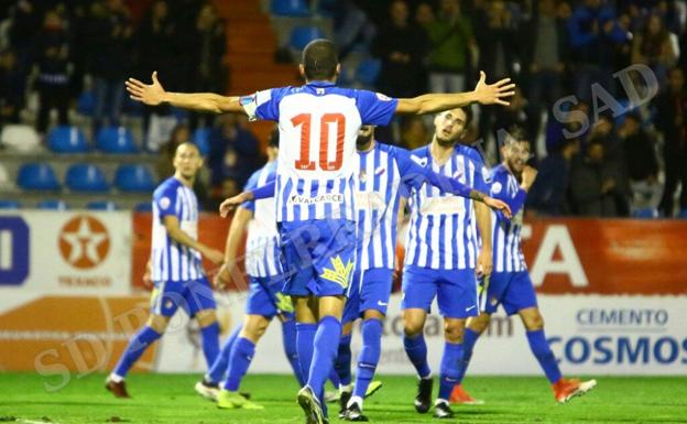 Celebración de uno de los goles.