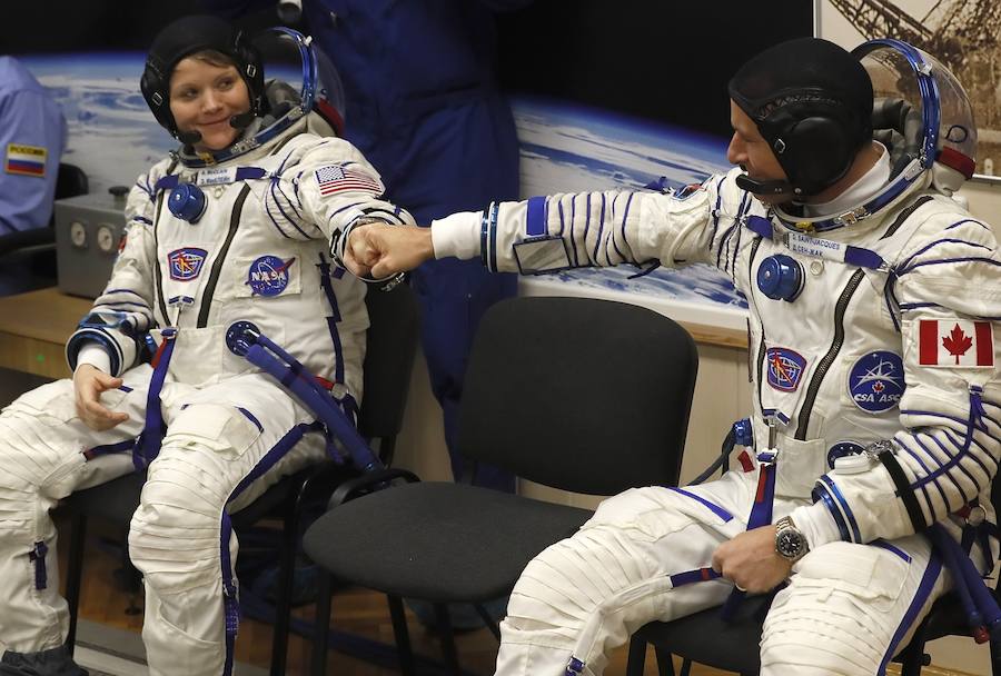 Imagen secundaria 1 - Parten hacia la Estación Espacial tres nuevos astronautas tras el lanzamiento fallido en octubre