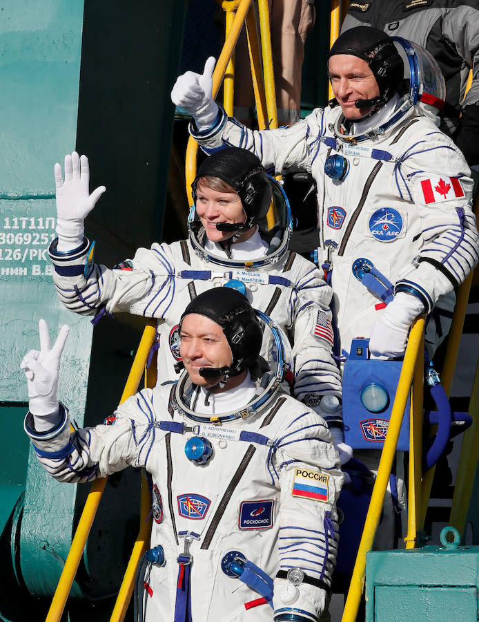 Imagen secundaria 2 - Parten hacia la Estación Espacial tres nuevos astronautas tras el lanzamiento fallido en octubre
