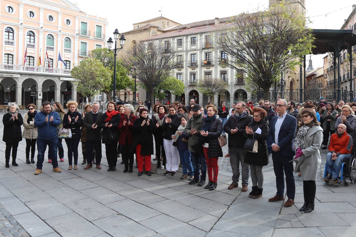 Concentración en la plaza Mayor de Segovia.