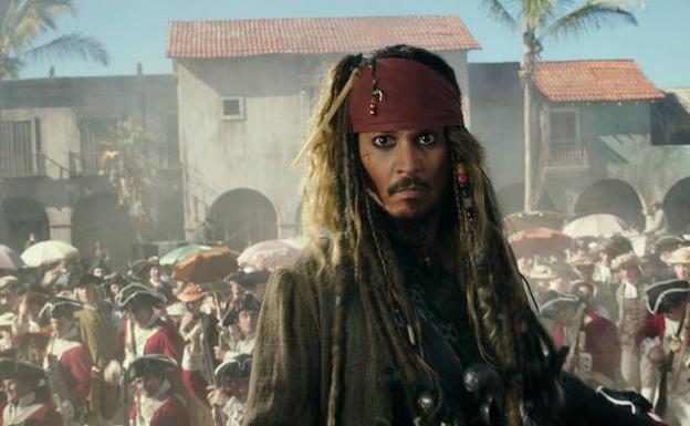 Jack Sparrow en la película de .Piratas del Caribe: La Venganza de Salazar'.