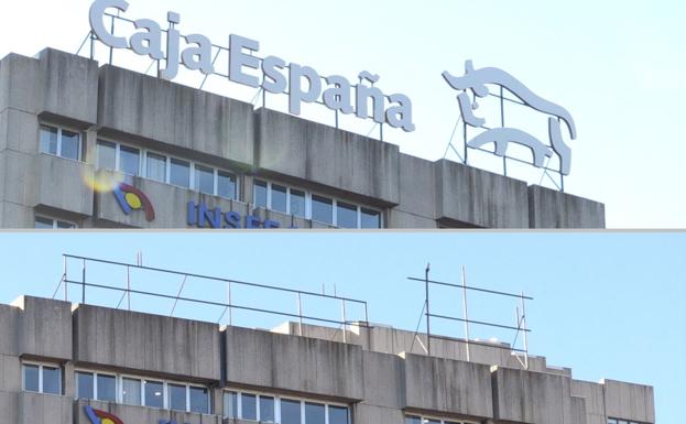 Imagen del antes y el después en el emblemático emplazamiento en la Plaza de Santo Domingo.