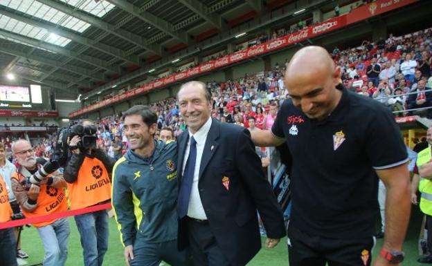 Marcelino, Quini y Abelardo en una imagen de archivo