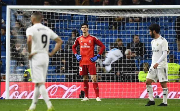 Courtois, durante el partido ante la Real Sociedad. 