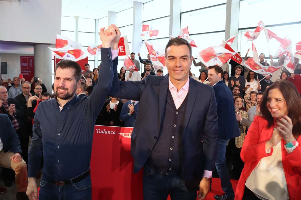 El presidente del Gobierno, Pedro Sánchez, participa en la presentación de la candidatura oficial de Luis Tudanca a la Presidencia de la Junta.