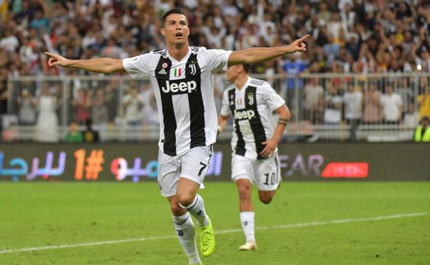 Cristiano Ronaldo celebra el gol que dio el título a la Juventus. 