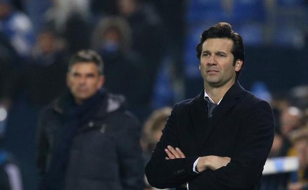 Santiago Solari, durante el partido en Butarque. 