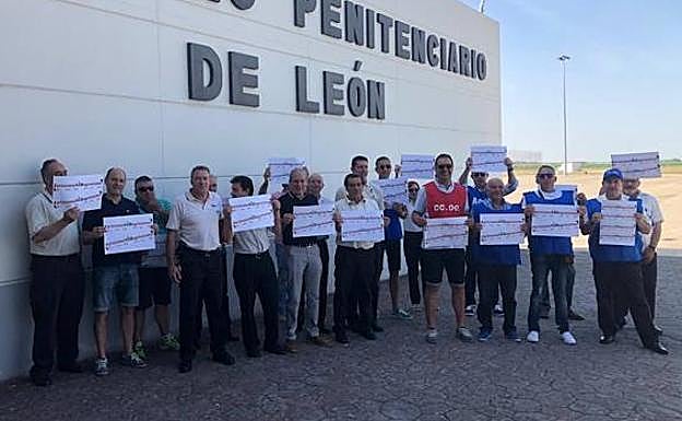Concentración de los funcionarios de prisiones el pasado mes de agosto.