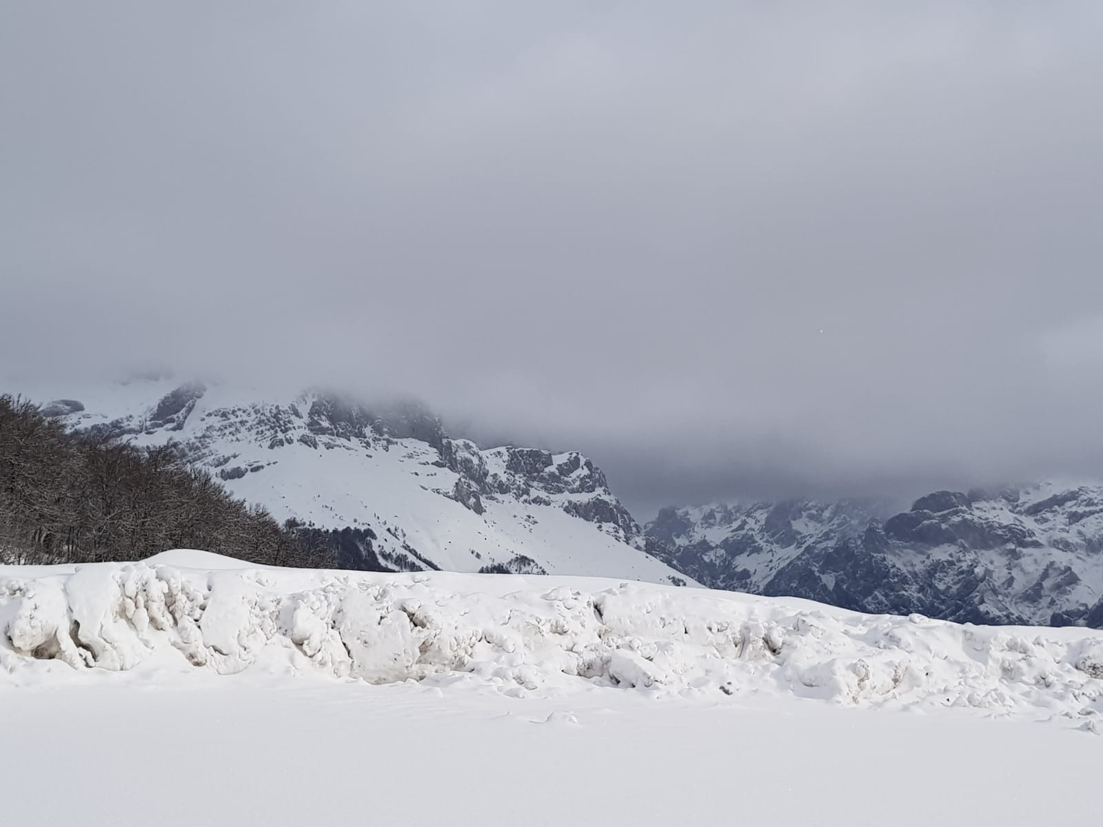 La nieve cierra dos puertos en León y Burgos, embolsa camiones en la A-52, en Sanabria, y obliga a usar cadenas en tres tramos. En las fotos, imágenes de León capital y de la provincia de León