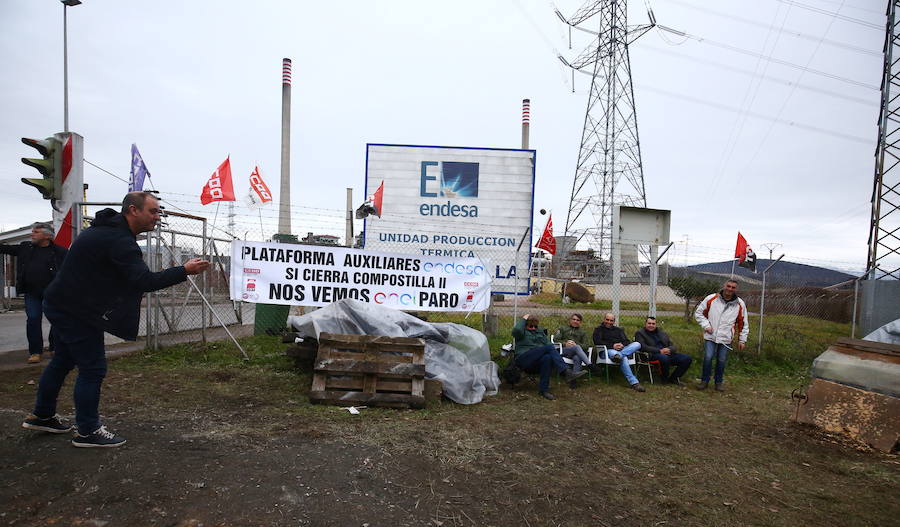 Fotos: Campamento de los trabajadores de las empresas auxiliares de la central térmica de Compostilla en Cubillos del Sil