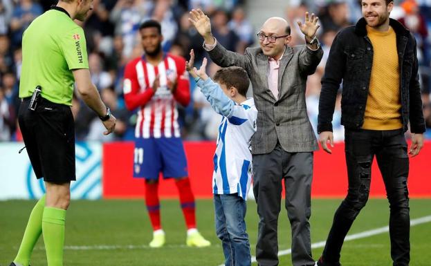 Jesús Vidal, en el saque de honor de Anoeta.