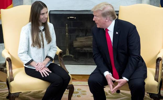 Trump y la esposa de Guaidó, Fabiana Rosales, en la Casa Blanca.