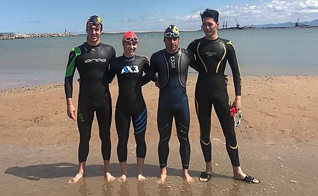 El grupo de leoneses en la Copa de Europa de Melilla.