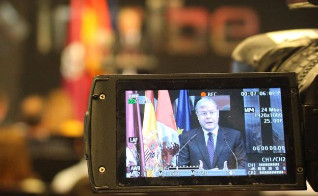 Antonio Silván, durante su intervención en el Incibe. 