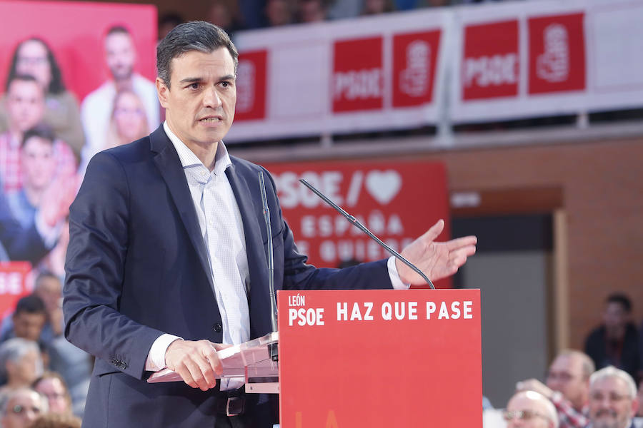 Fotos: Acto electoral de Pedro Sánchez en León