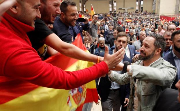 Acto electoral de Santiago Abascal, líder de Vox, en Alicante. 