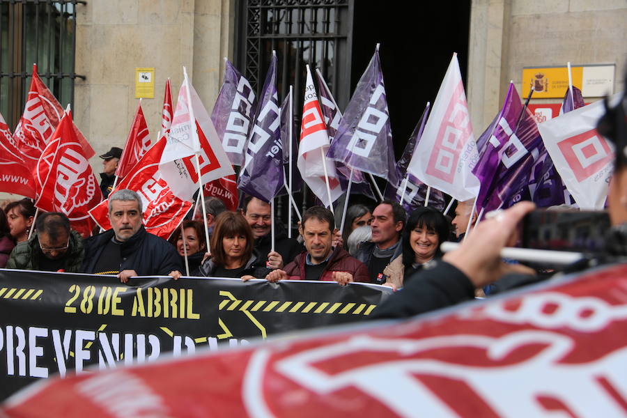 Fotos: Protesta contra el repunto de la siniestralidad laboral en León