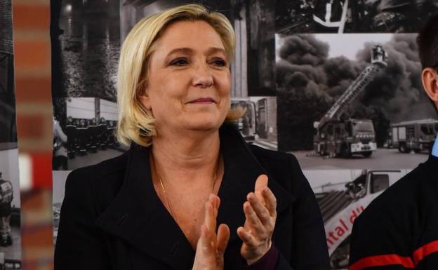 Marine Le Pen, durante un acto este domingo.