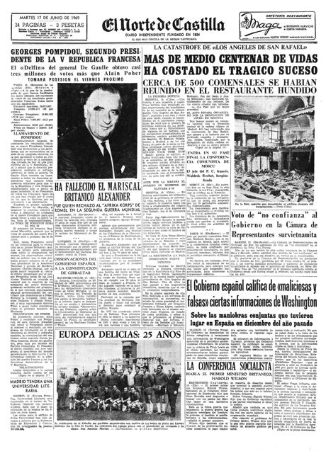 Imagen - Portada de El Norte de Castilla del 17 de junio de 1969.