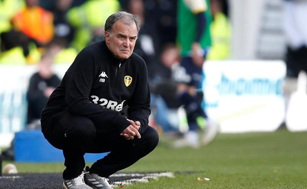 Marcelo Bielsa, durante el Derby County-Leeds United.