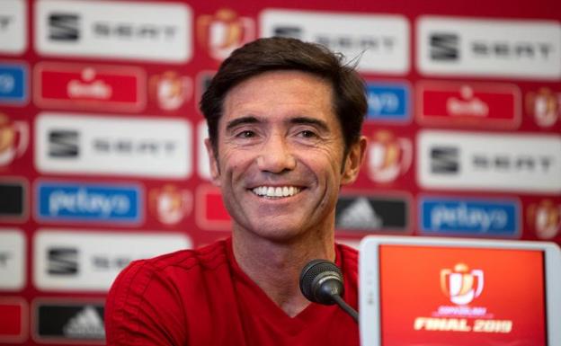 Marcelino García Toral, durante la rueda de prensa previa a la final de Copa.