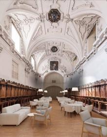 Imagen secundaria 2 - Recreación de la rehabilitación del edificio de las Donas e interior del coro del convento.