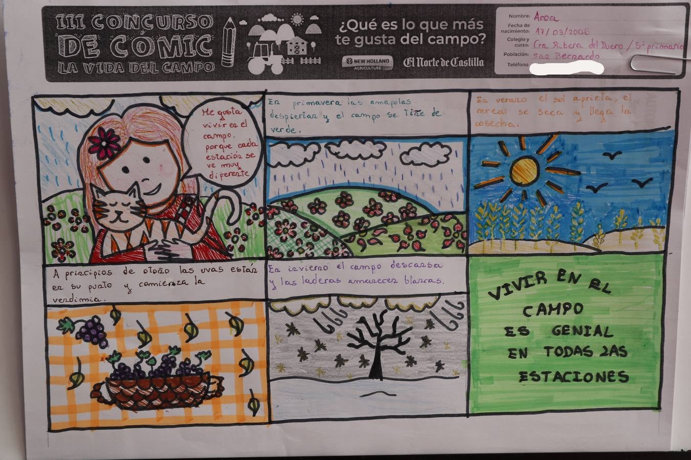 Fotos: Trabajos de 5º de Primaria en la modalidad de cómic del III Concurso de Dibujo y Cómic &#039;La vida del campo