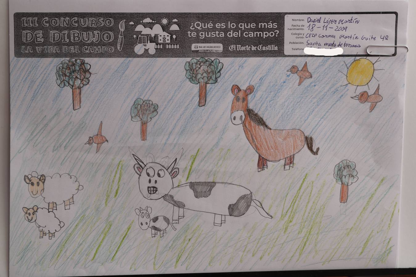 Fotos: Trabajos de 4º de Primaria en la modalidad de dibujo del III Concurso de Dibujo y Cómic &#039;La vida del campo&#039;