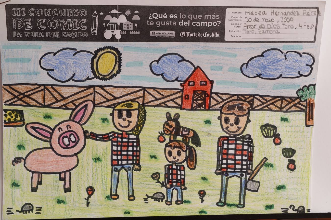 Fotos: Trabajos de 4º de Primaria en la modalidad de dibujo del III Concurso de Dibujo y Cómic &#039;La vida del campo&#039;