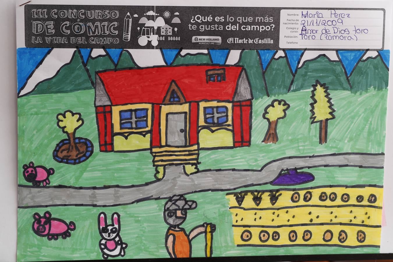 Fotos: Trabajos de 4º de Primaria en la modalidad de dibujo del III Concurso de Dibujo y Cómic &#039;La vida del campo&#039;