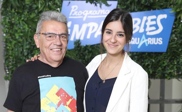 José Manuel de Ben, ganador de 'Imparables' de Aquarius 2019, junto a su mentora María Fernández, creadora de la firma de calzado especializado Uniqshoes.