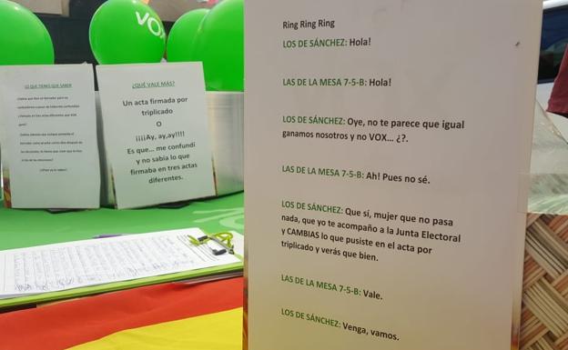 Mesa informativa de VOX León para denunciar el «pucharezo». 